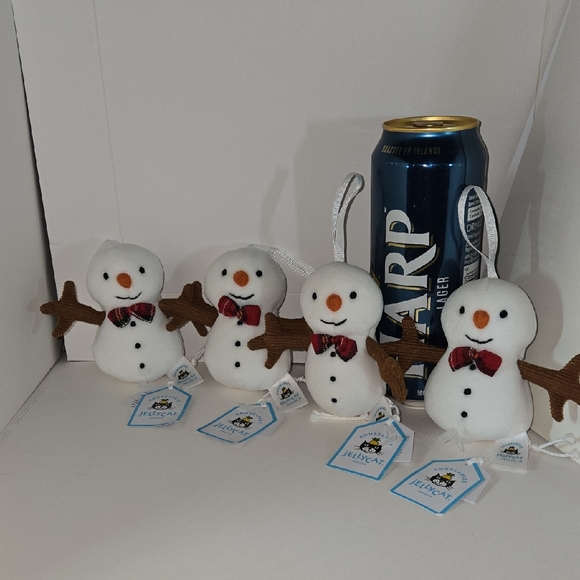 RETIRED NWT Jellycat Amuseables Set of Four Snowman Ornaments - Picture 2 of 13